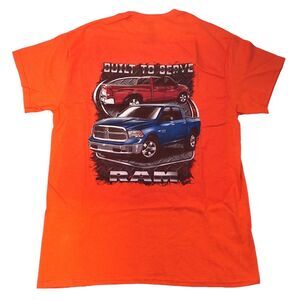 NEW Dodge Ram Guts and Glory T Shirt Womens Small Built to Serve‎ Ram Orange